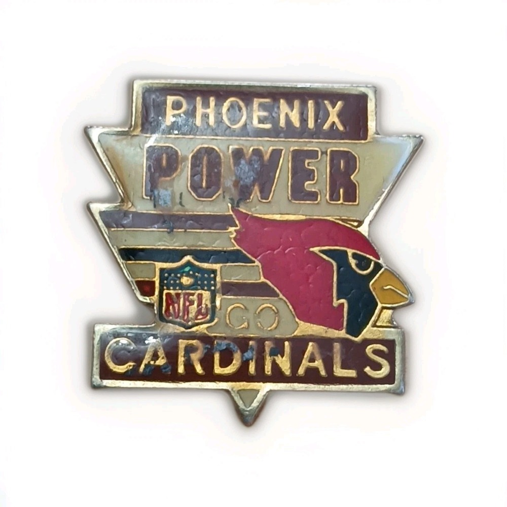 Vtg NFL Football Go Cardinals Phoenix Power Arizona Logo Hat Lapel Pin Pinback